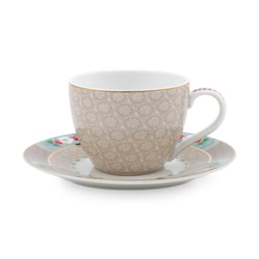 PIP Espresso Bolli og undirskál Blushing Birds Khaki