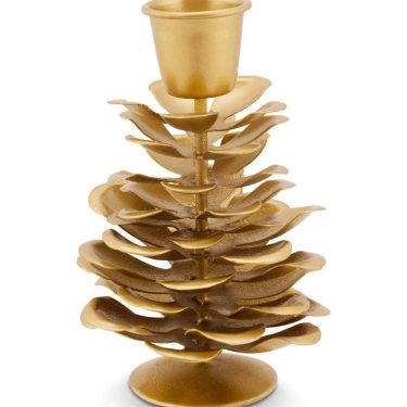 PIP Candle Holder Pinecone Gold 11cm