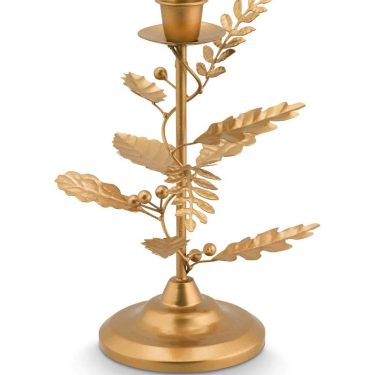 PIP Candle Holder Leaves Gold 21.5cm