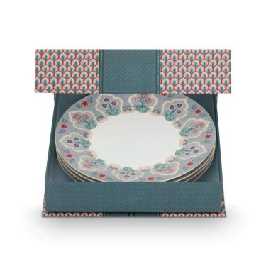 PIP Set/4 Plates Flower Festival Deco Li