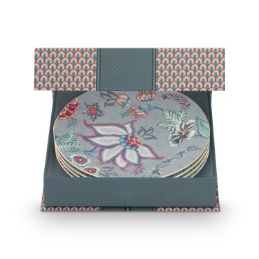 PIP Set/4 Plates Flower Festival Light B