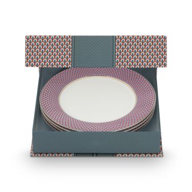 PIP Set/4 Plates Flower Festival Scallop