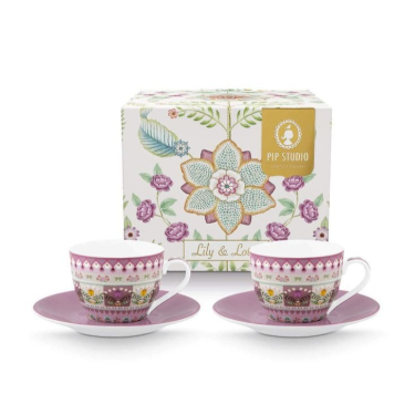 PIP Set/2 Espresso Cups and Saucers Lily