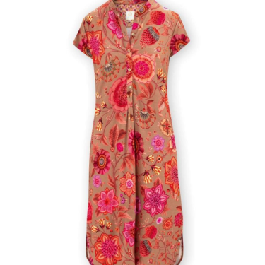 PHW Náttkjóll, stutterma Buttons Viva las Flores Pink