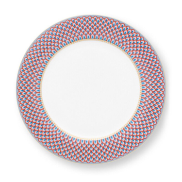 PIP Diskur Matar Flower Festival Plate Red/Light Blue 26.5 cm