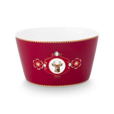 PIP Bowl Love Birds Medallion Deer Dark