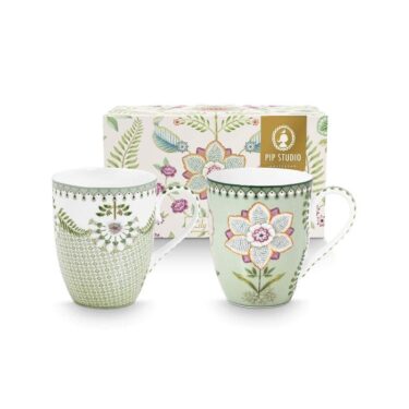 PIP Set/2 Mugs Large Lily&Lotus Light Gr