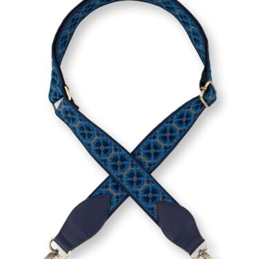 PIP Embroidery Strap Flower Blue 140x3.8